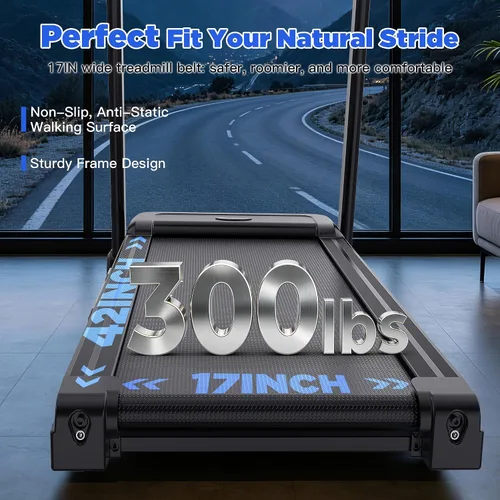 Miniatura 5 de 3.5HP Folding Treadmill Auto Incline, 300lbs, 8MPH, 17" Belt,64 Programs