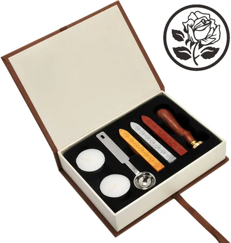 Miniatura 7 de El juego de sellos de cera The Rose, Yoption, sello de cera vintage clásico, juego de sellos retro, con caja de regalo (The Rose #3)