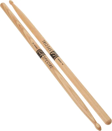 Miniatura 4 de Baquetas LA Specials - Baquetas de nogal 5A - Juego para tambores acústicos o electrónicos - Punta de madera ovalada - Peso y tono consistentes - 3