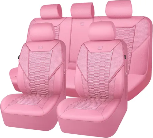 Miniatura 16 de CAR PASS Juego completo de fundas para asientos de automóvil de espuma 3D y cuero PU, lujosas fundas para asientos de cuero sintético transpirables