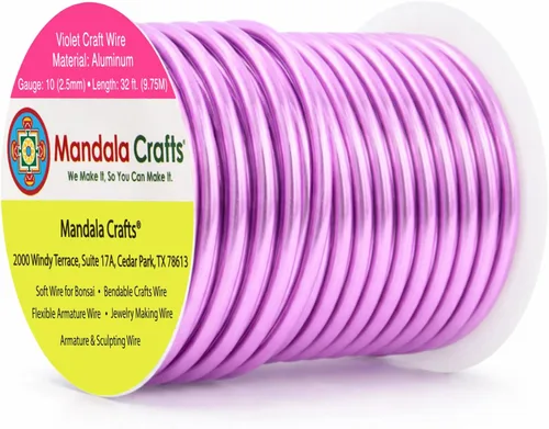 Miniatura 316 de Mandala Crafts - Alambre de aluminio anodizado de 8 calibre para hacer joyas - 9.75 m de alambre flexible negro colorido - Flexible para bonsái