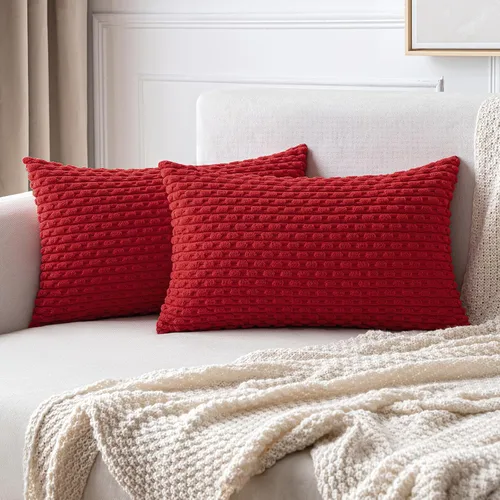 Miniatura 68 de MIULEE - Paquete de 2 fundas de cojín decorativas, modernas y boho, de terciopelo, con textura a rayas, para sofá, cama, sala de estar, decoración