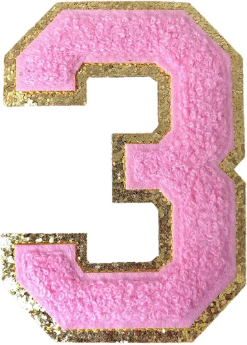 Miniatura 85 de GYGYL - 3 parches de letras deportivas de felpilla con purpurina, parches para planchar de tamaño grande para decoración de disfraces
