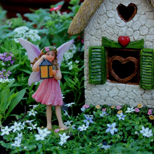 Miniatura 7 de PRETMANNS Fairies for Fairy Garden - Lindos accesorios para un jardín en miniatura al aire libre con figuras y un letrero - Suministros coloridos