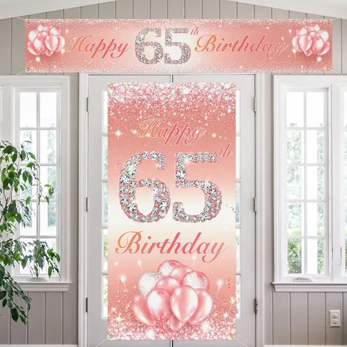 Miniatura 42 de Juego de carteles largos de feliz cumpleaños 10 para puerta, porche, decoración de cumpleaños de 10 años para niñas, suministros de fiesta