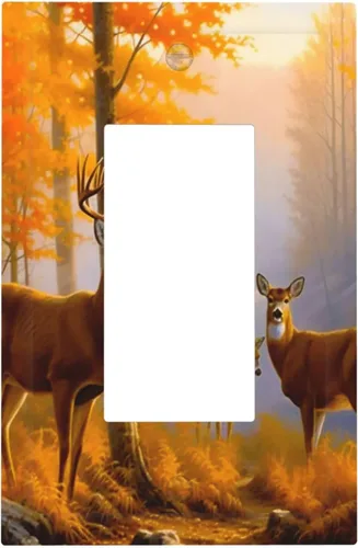 Miniatura 75 de Placa de receptáculo para interruptor basculante de una sola banda, 1 banda Decora GFCI Starry Night Painting Placa decorativa de pared