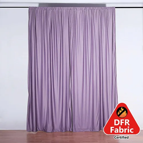 Miniatura 7 de Efavormart - Paquete de 2 cortinas de fondo ignífugo de amatista violeta de 10 x 10 pies, resistentes y sin arrugas, para eventos teatrales y galas