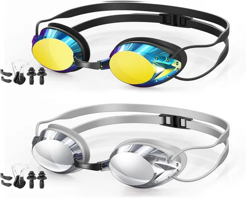 Miniatura 8 de Gafas de natación, paquete de 2 gafas de natación antivaho para adultos, jóvenes, hombres y mujeres