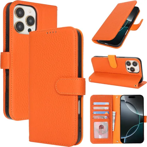 Miniatura 139 de Zouzt Funda para iPhone 11 de 6.1 pulgadas de piel auténtica con 4 ranuras para tarjetas, tarjetero con bloqueo RFID, tapa magnética, función atril