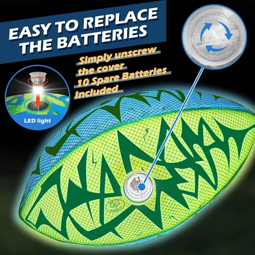 Miniatura 4 de Jasonwell Fútbol que brilla en la oscuridad - Fútbol luminoso de agarre fuerte para niños, adolescentes, jóvenes, adultos, juguete de deportes al