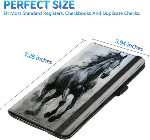 Miniatura 153 de Funda para chequera para hombres y mujeres, cartera de cuero RFID con ranuras para tarjetas de crédito, soporte de cheques duplicados personales