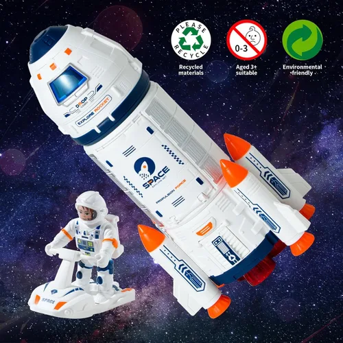 Miniatura 5 de Wbzle Juguetes de Cohete Espacial, Nave Espacial con Juguetes de Astronauta para Educación, Concentración, Diversión de Aprendizaje de Cohetes