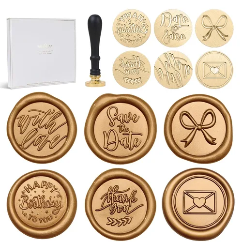 Miniatura 12 de UNIQOOO Sello de cera de romero botánico de plantas verdes para bodas, ideal para sobres de tarjetas, invitaciones, paquetes de vino, correos