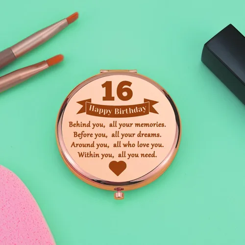 Miniatura 5 de Regalos de dulces 16 para niñas, regalos de feliz cumpleaños 16 para mejor amiga, sobrina, hija, ideas de regalo de cumpleaños 16 para niñas, espejo