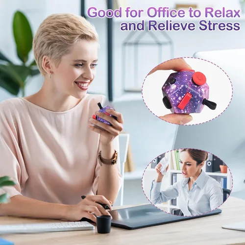 Miniatura 6 de UOOEFUN Juguetes sensoriales cúbicos para personas inquietas, juguetes para ansiedad, TDAH, autismo, alivio del estrés para niños y adultos, mejora