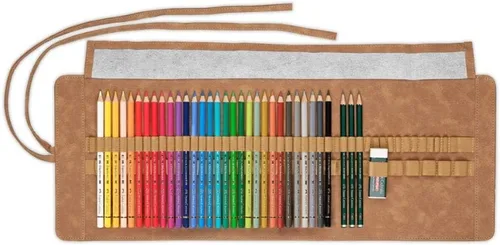 Miniatura 3 de Faber-Castell Art & Graphic Polychromos - Lápiz de color, multicolor, rollo de 34, para arte, manualidades, dibujo, bocetos, hogar, escuela