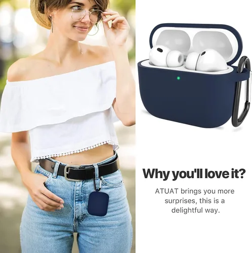 Miniatura 5 de Compatible con AirPods Pro 3, funda protectora de silicona suave con kit de limpieza de llavero para mujeres y hombres para Apple AirPods Pro de 3ª