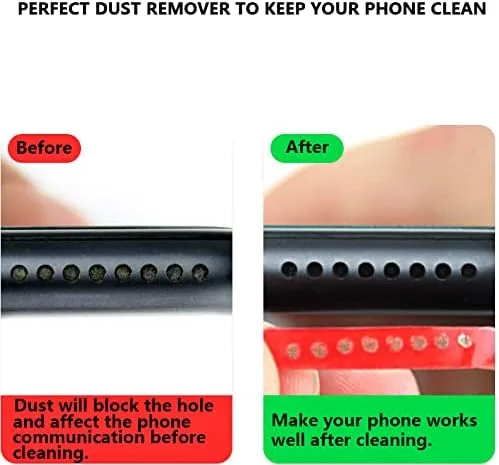 Miniatura 2 de Kit de limpieza para teléfono celular, cinta limpiadora para altavoz y receptor, adhesivos de limpieza para eliminar el polvo compatible