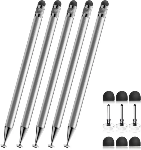 Miniatura 8 de Bopomofo Stylus (5 unidades), lápiz capacitivo 2 en 1 para pantalla táctil, alta precisión y sensibilidad, adecuado para tabletas