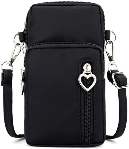 Miniatura 4 de Pequeña bolsa cruzada para teléfono celular, cartera para iPhone 13, 14, 15 Pro, Galaxy S23, S24, S22, S21, Pixel 8, 7a, 6 Negro