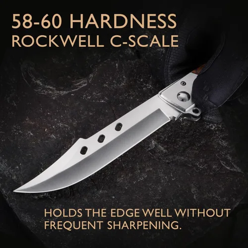 Miniatura 9 de Grand Way Cuchillo plegable de hoja larga – Cuchillos afilados para caza, senderismo, campamento, supervivencia táctica y trabajo para hombres y 1.