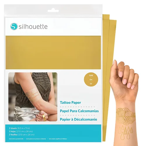 Silhouette America Gold Silhouette 8.5 "X11" Papel de tatuaje temporal