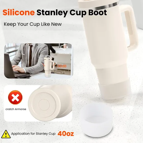 Miniatura 6 de Leakproof Flip Straw Lid Replacement for Stanley Quencher H2.0 Tumbler 40 OZ - Silicone Spill Proof Cup Top & Boot Set for Stanley, Dust-Proof Cover