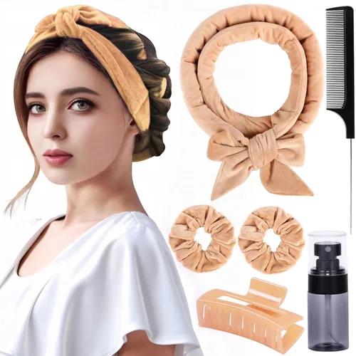 Rizadores de pelo de terciopelo sin calor para dormir en rizos sin calor durante la noche para cabello largo, diadema sin calor para mujeres, todo