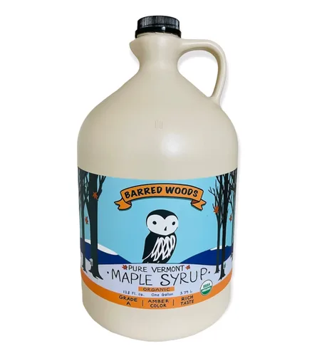 Miniatura 12 de Barred Woods Maple - Jarra de Medio Galón Jarabe de Arce Puro Orgánico de Vermont 64 oz - Grado A Ámbar Rico
