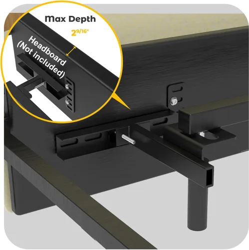 Miniatura 3 de Soportes de cabecera para marco de cama de metal, soportes ajustables universales para cabecero con kit de extensión de pie de cama que se ajusta a