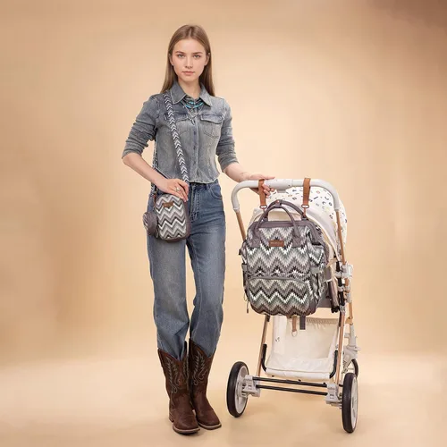 Miniatura 5 de Montana West Wrangler Callie Mochila de Pañales con Estuche para Chupete, Bolsa para Biberón, Conjunto de Bolsa de Viaje Multifuncional para Bebé