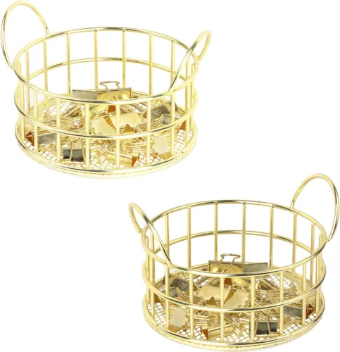 Soporte de clip de papel dorado, accesorios de escritorio de malla, organizador dispensador de metal, suministros de oficina pequeños para escuela,