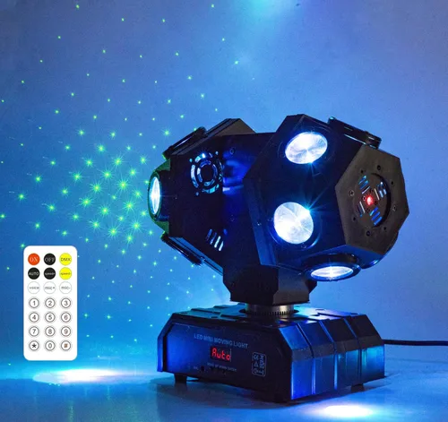 Miniatura 11 de Luz de Escenario de Cabeza Móvil RGBW 12LED Luces de Haz Giratorio Luces de Iluminación Ascendente de Escenario para Eventos Activada por Sonido