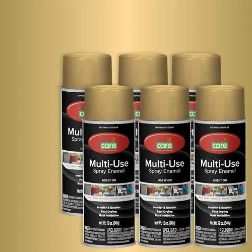 Miniatura 70 de Pintura en aerosol, 12 onzas, paquete de 6 (mezcla de colores cálidos: blanco brillante, rojo rubí, naranja, amarillo, marrón, negro brillante)