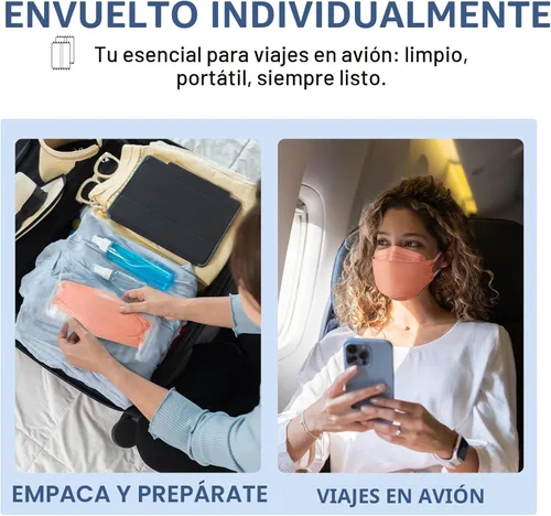 Miniatura 5 de FENFEN Mascarillas KN95 desechables para adultos, paquete de 50 unidades, 5 capas de protección contra el polvo, transpirable, cómodo, respirador