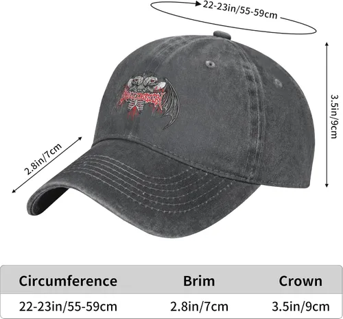 Miniatura 8 de Cowboy Hat Trendy Hats for Man and Women Djustable Four Season Outdoor Baseball Cap of Hell Skull with Angel Deep Heather