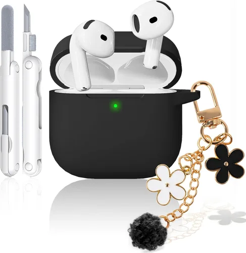 Miniatura 11 de Funda para AirPods Pro 2 con bonito llavero y bolígrafo de limpieza, funda de silicona suave para AirPods Pro de 2ª/1ª generación para mujeres