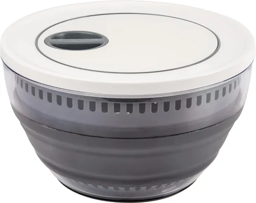 Miniatura 2 de Progressive International Prepworks - Escurridor y colador plegable de 4 cuartos de galón para preparar ensaladas y lavar alimentos, color gris