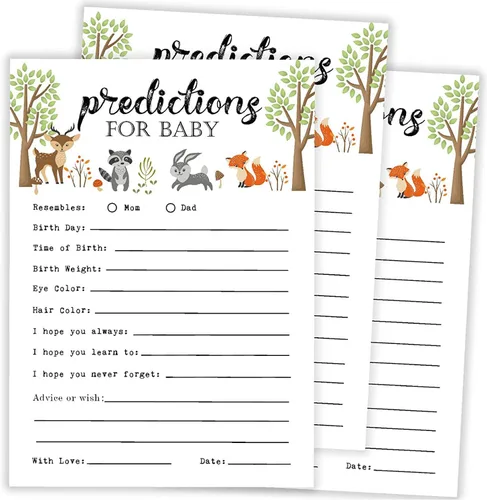 Giftideaworkshop 25 tarjetas de consejos y predicciones para el juego de baby shower, tarjeta de mamá y papá para bebés de niña o niño, padres