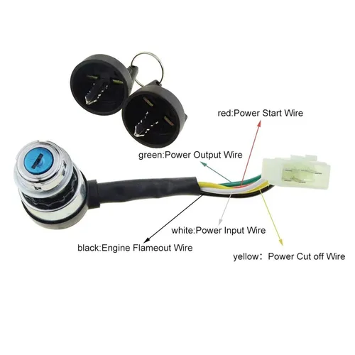 Miniatura 3 de WOOSTAR Interruptor de llave de encendido de 5 pines para 50cc 70cc 90cc 110cc 125cc 150cc 200cc 250cc dune Buggy Go Kart ATV 4 Wheeler Quad