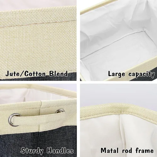 Miniatura 7 de PET ARTIST Cesta de juguetes para perros, caja plegable para juguetes para perros con asas cómodas, organizador grande de almacenamiento de juguetes