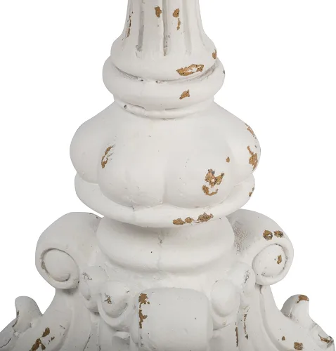 Miniatura 4 de Mesa auxiliar redonda de campo francés, mesa auxiliar redonda de madera MGO lavada color blanco antiguo, mesa de centro de madera bohemia para sala