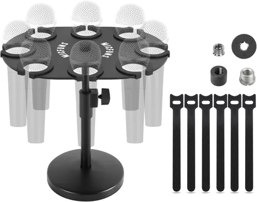 Miniatura 9 de TM100 Soporte para micrófono múltiple para soporte de micrófono, accesorio de bandeja cuadrada con capacidad para hasta 8 micrófonos en el escenario