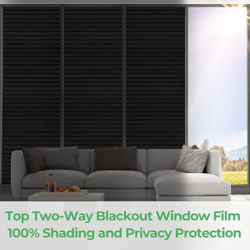 Miniatura 7 de Viseeko Película de tinte de ventana para el hogar, opacidad total, 100% bloqueo de luz, bloqueo UV, película de oscurecimiento de ventana