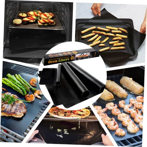 Miniatura 3 de Yardwe Alfombrilla para parrilla de barbacoa, resistente al calor, antiadherente, para horno, bandeja para horno, apta para lavavajillas