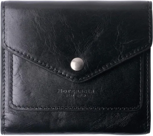 Borgasets Cartera pequeña para mujer, de piel auténtica, con bloqueo RFID, organizador de bolsillo, compacto, plegable, mini bolso para mujer,
