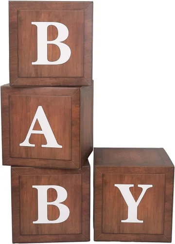 CJT Cajas transparentes para bebé con letras para baby shower, decoraciones de baby shower, fiesta de cumpleaños, revelación de género, recuerdos