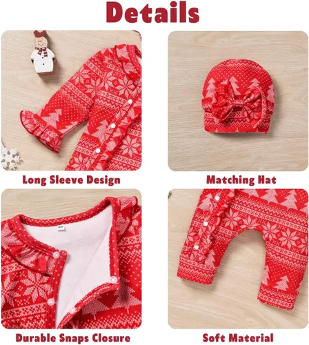 Miniatura 3 de Aalizzwell Mameluco para bebé niña, ropa de otoño e invierno con accesorios