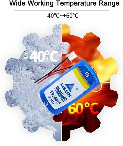 Miniatura 4 de (1 paquete de batería de litio ER34615 D Cell de 3.6 V 19000 mAh para programador PLC multiusos, batería ETC con enchufe blanco