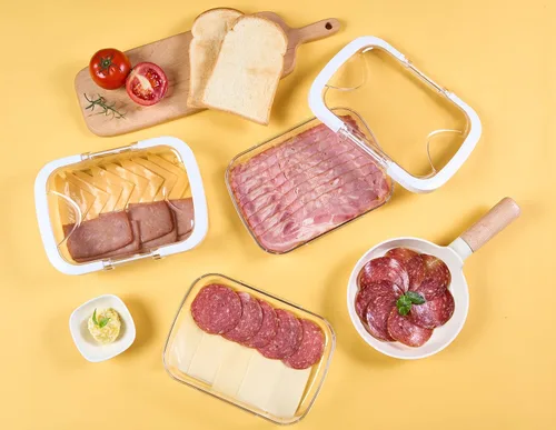 Miniatura 7 de Felli Duo Loc Deli - Contenedores de carne deli para refrigerador con tapas herméticas, organizador de refrigerador apilable para almacenamiento